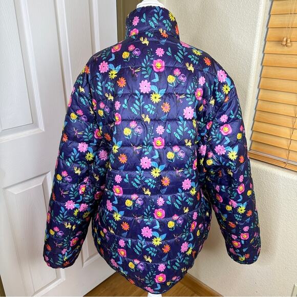 NWOT Disney Parks Alice In Wonderland Flower Reversible Puffer Jacket. - Picture 7 of 16